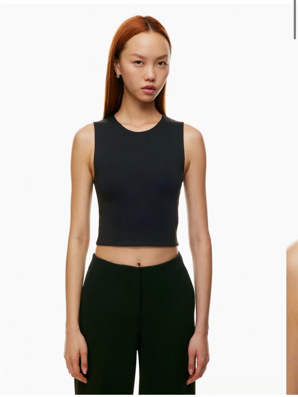 Aritzia Black Cropped Crewneck Tank